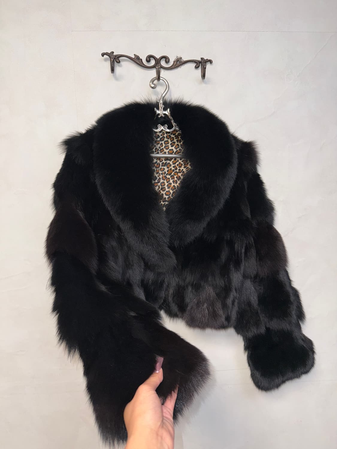 Black fox fur short jacket  상품이미지2