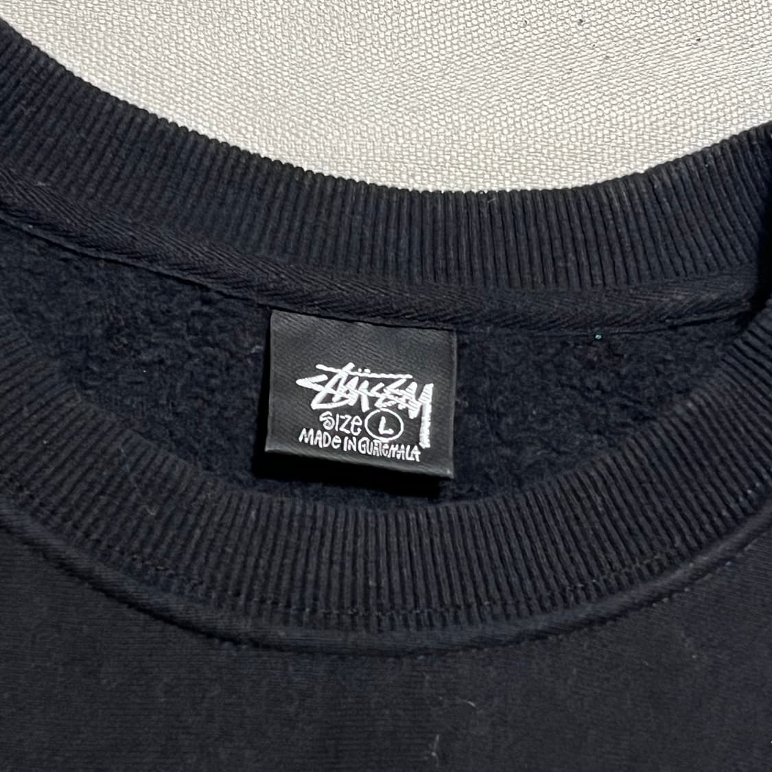 Stussy 스탁 빅로고 블랙 기모 맨투맨 상품이미지3