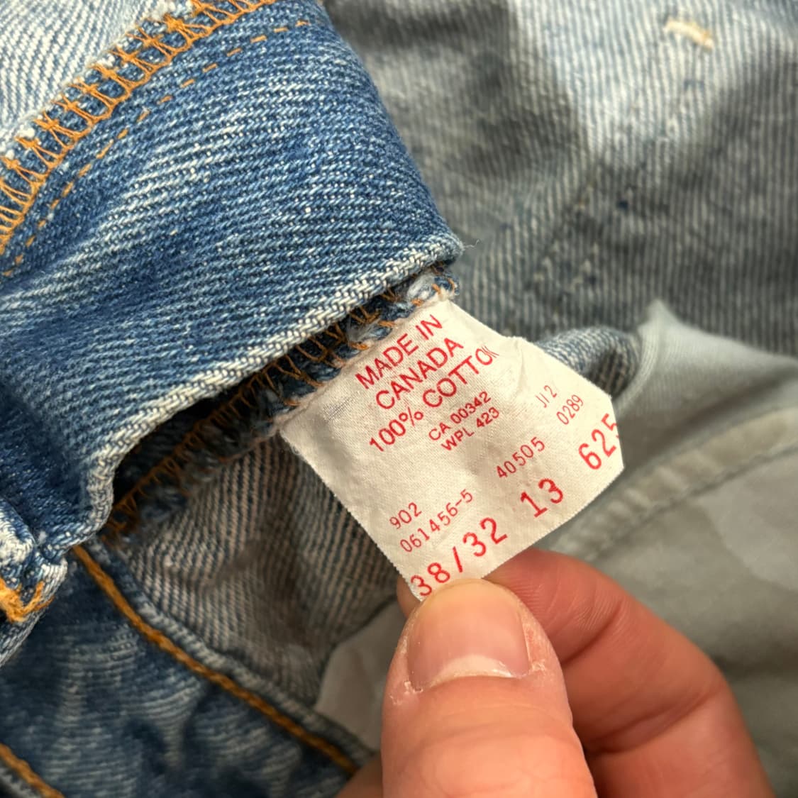 [38/32] 80s  🇨🇦리바이스 505 오렌지 탭 중청 데님 상품이미지4
