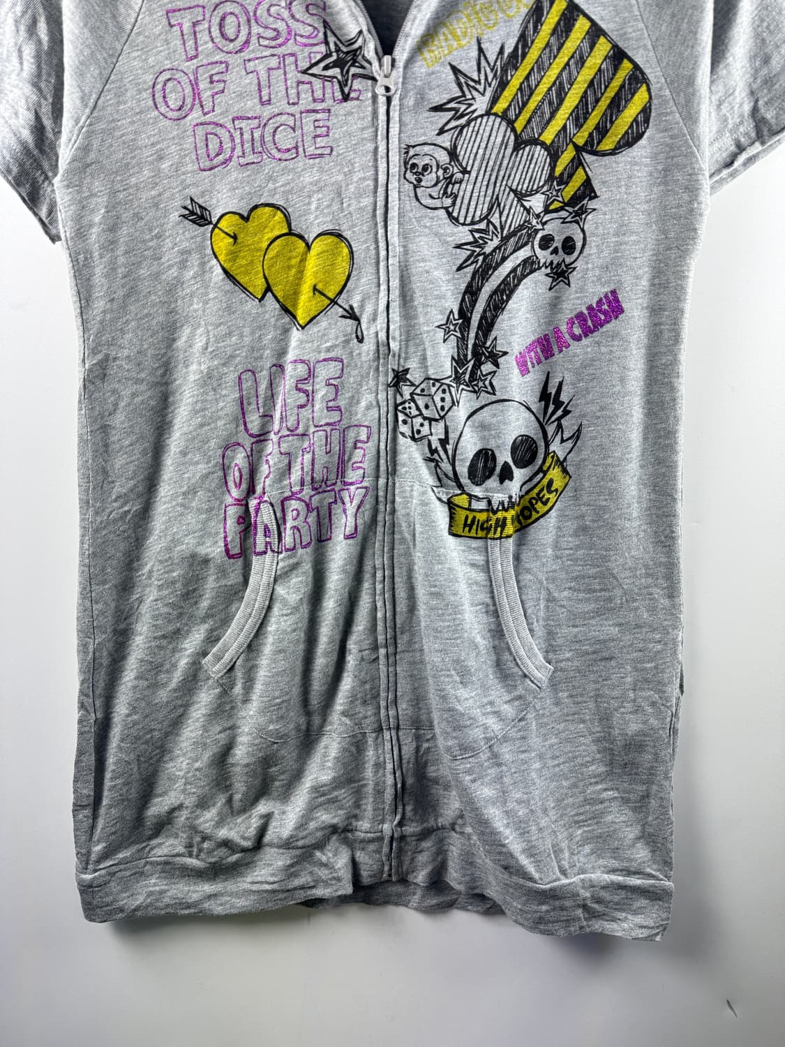 JPN 핀터 스컬 반팔 롱후드집업1796 상품이미지3