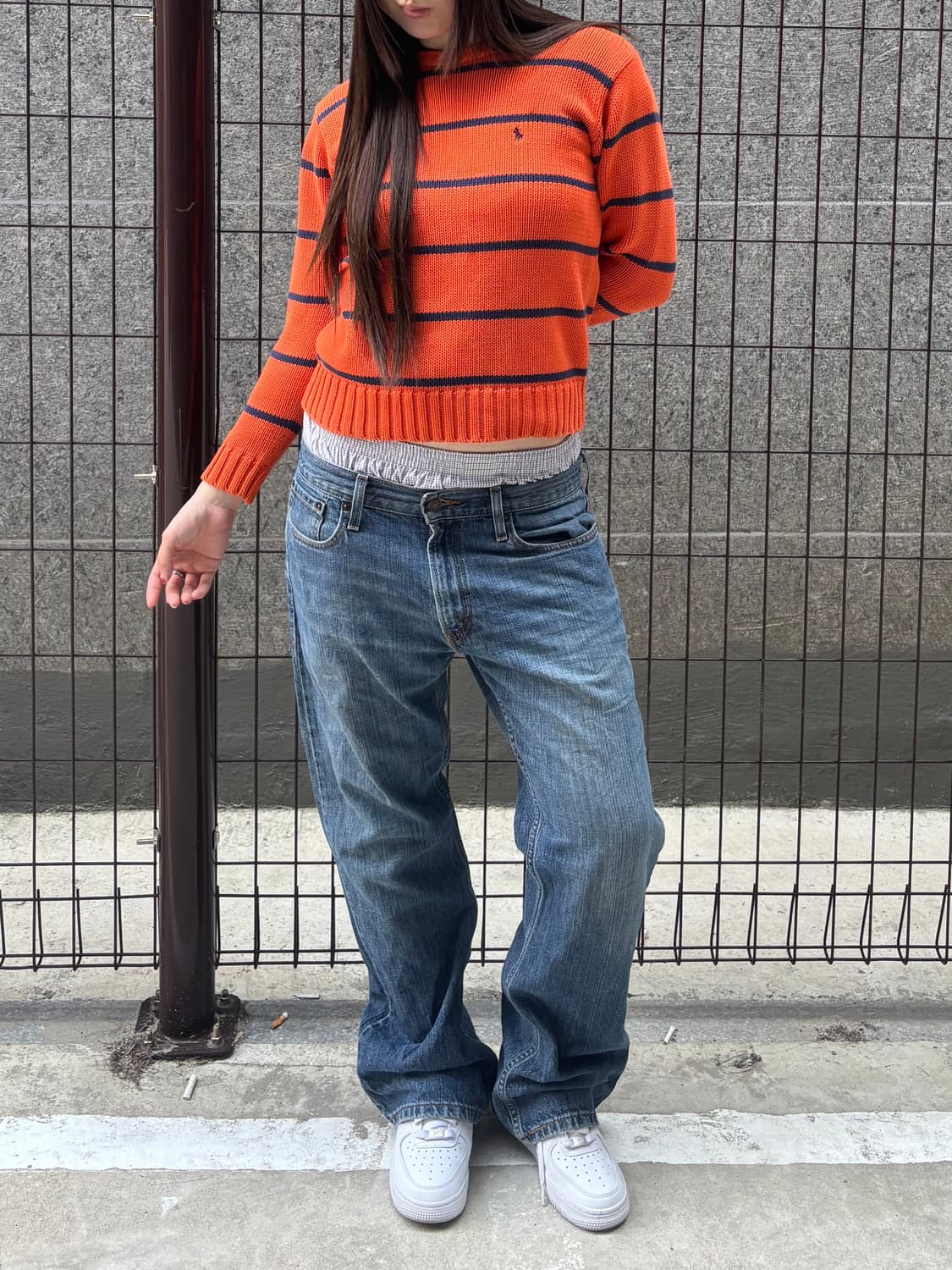 폴로 오렌지 스트라이프 니트 상품이미지6