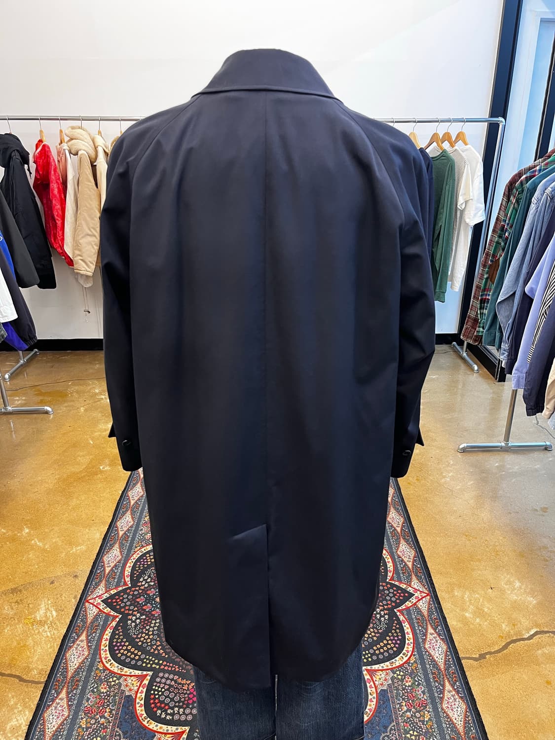 80's 버버리 발마칸 코트 다크네이비 상품이미지5