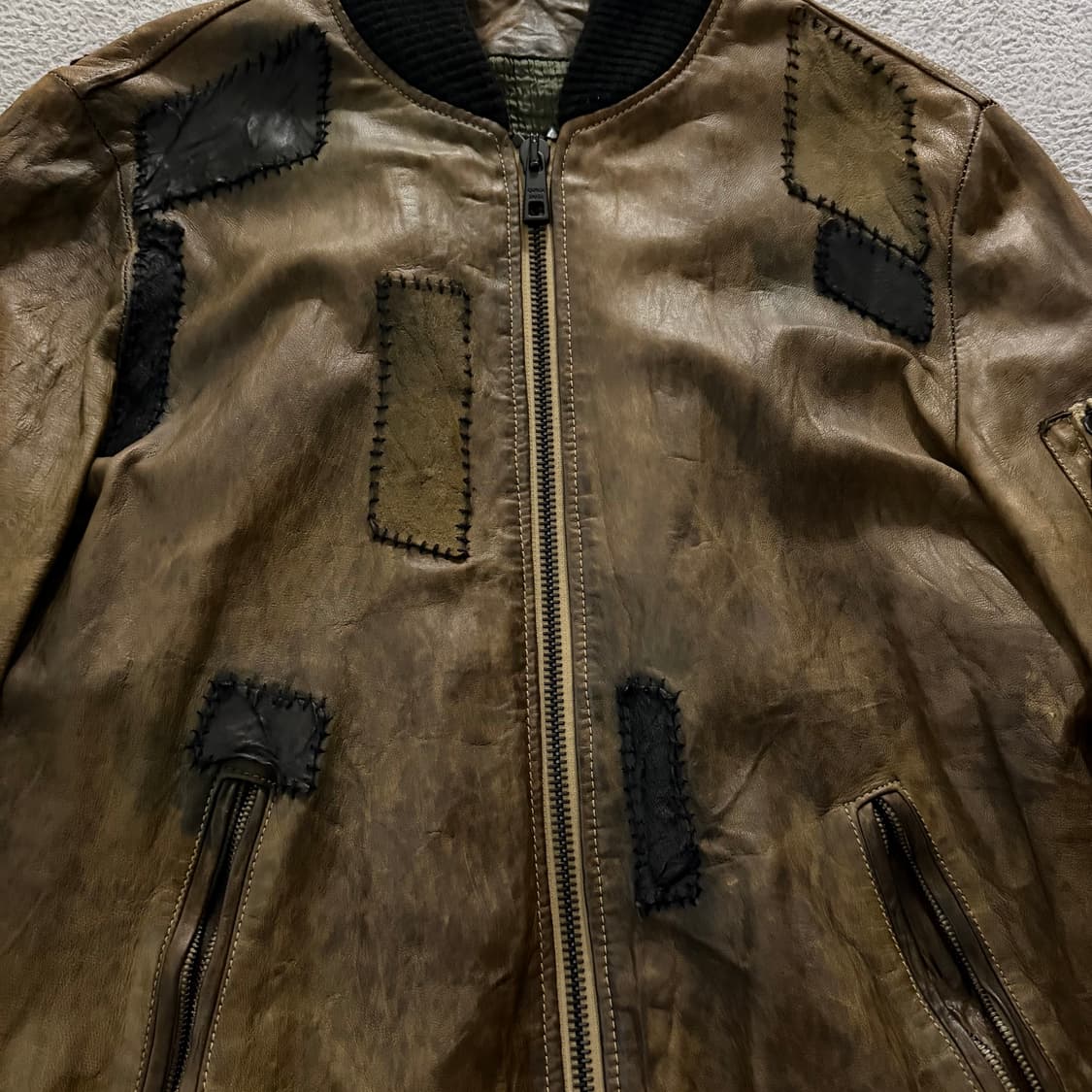 Giorgio brato patch leather jacket 상품이미지2