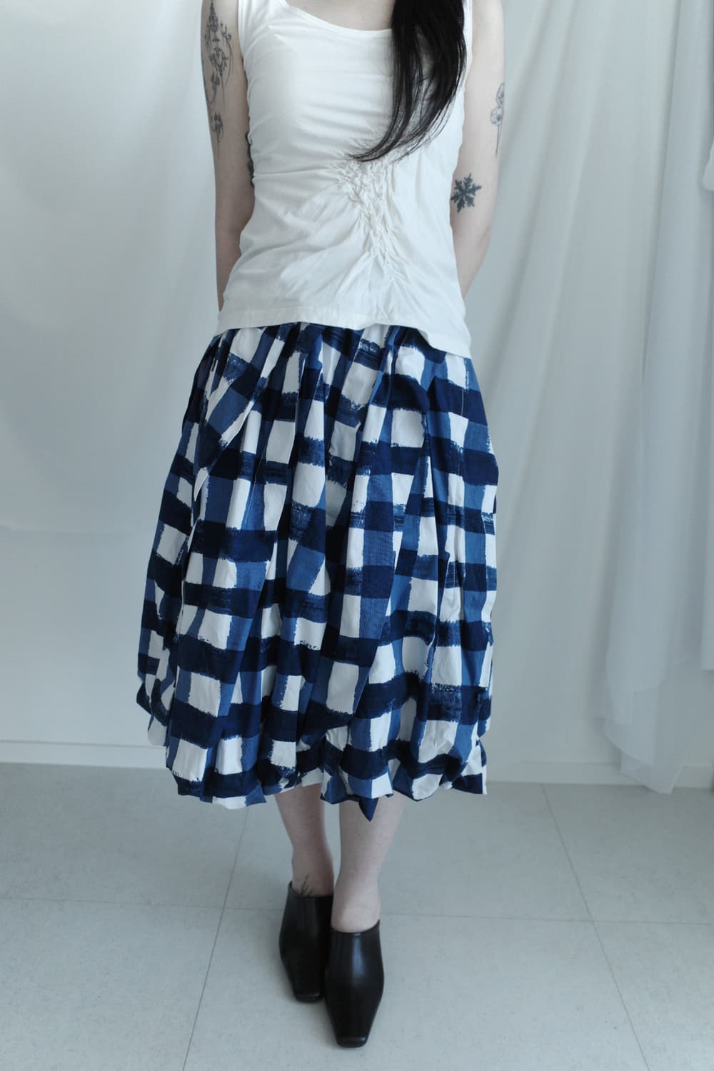 marni x uniqlo) check balloon skirt 상품이미지5