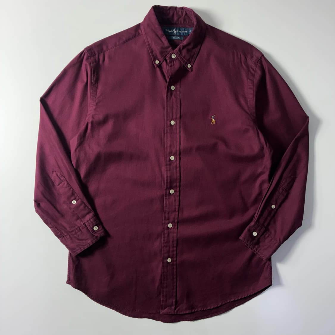 Polo  폴로 랄프로렌 자수 코튼 버건디 솔리드 셔츠  상품이미지1