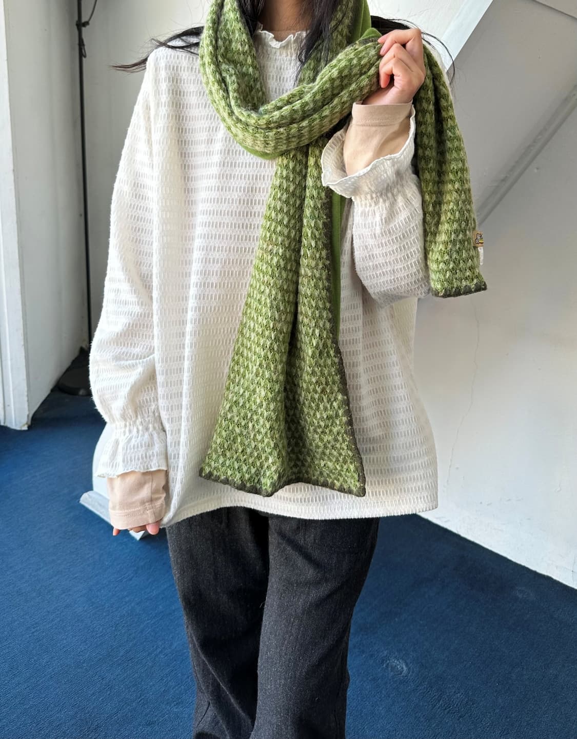 Shirred finish design stretched top 상품이미지7