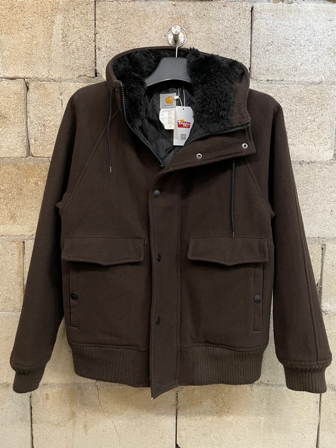 칼하트 퍼 후드 울 봄버 자켓 상품이미지2