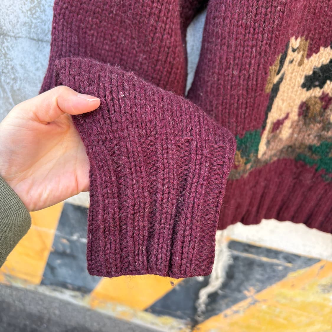 Polo 90s 폴로 도그 강아지 울 핸드 니트 상품이미지4