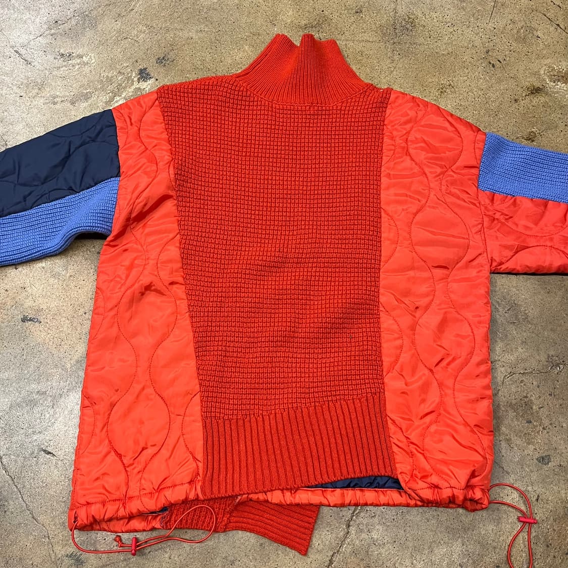 [정품/80] 쥬시 주디 배색 퀼팅 니트 탑 레드 네이비 블루 b18 상품이미지4