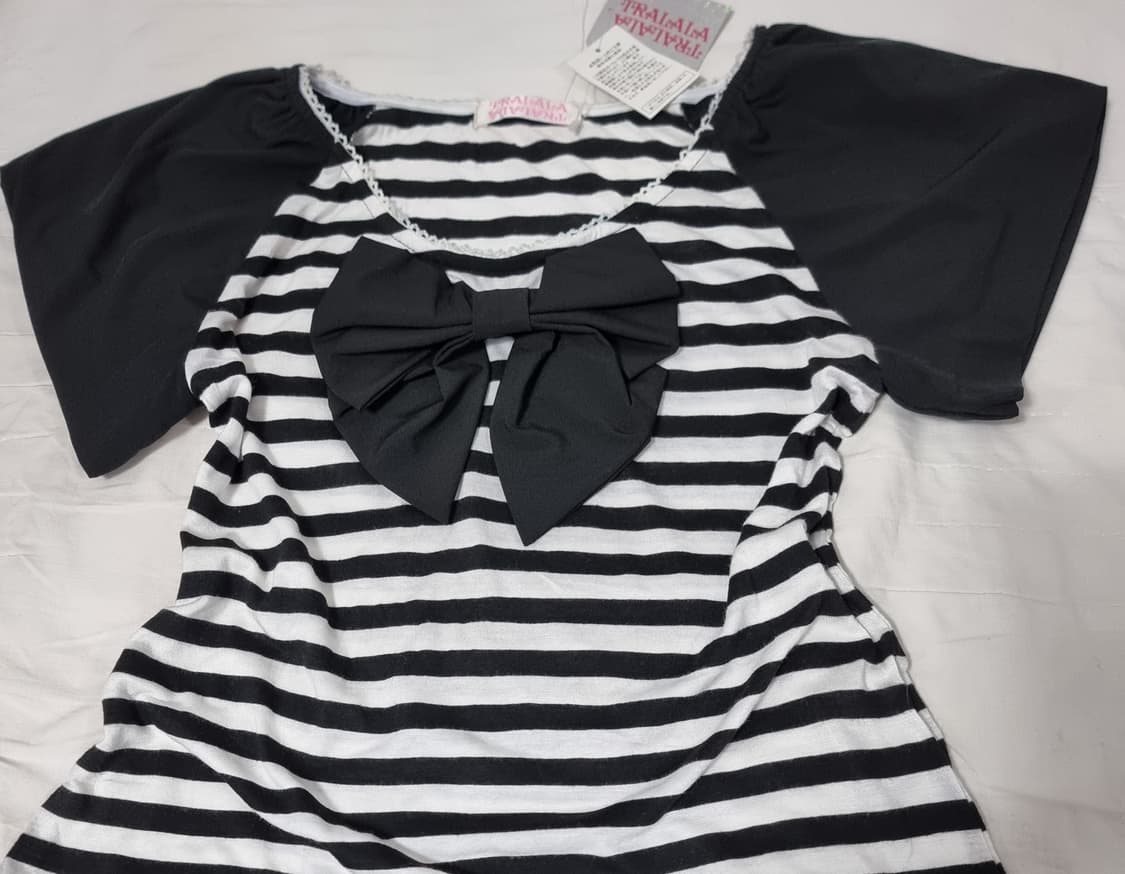 TRALALA 트랄라라 빈티지 빅리본 스트라이프 탑 상품이미지4