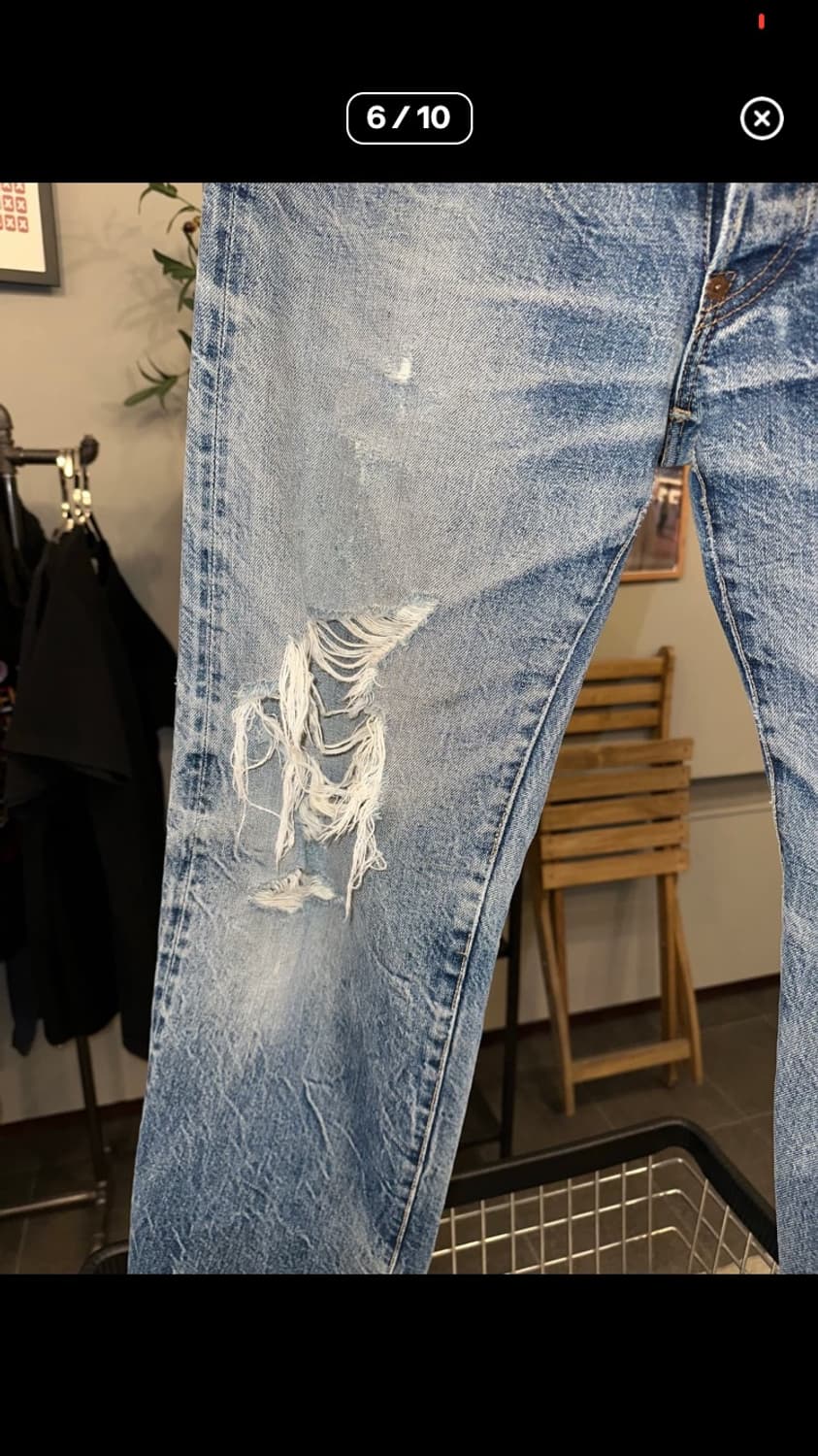 Acoustic washed crack detail 데님 상품이미지6