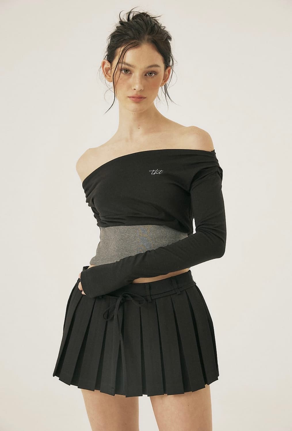 쓰리타임즈 리브 오프숄더 탑 상품이미지2