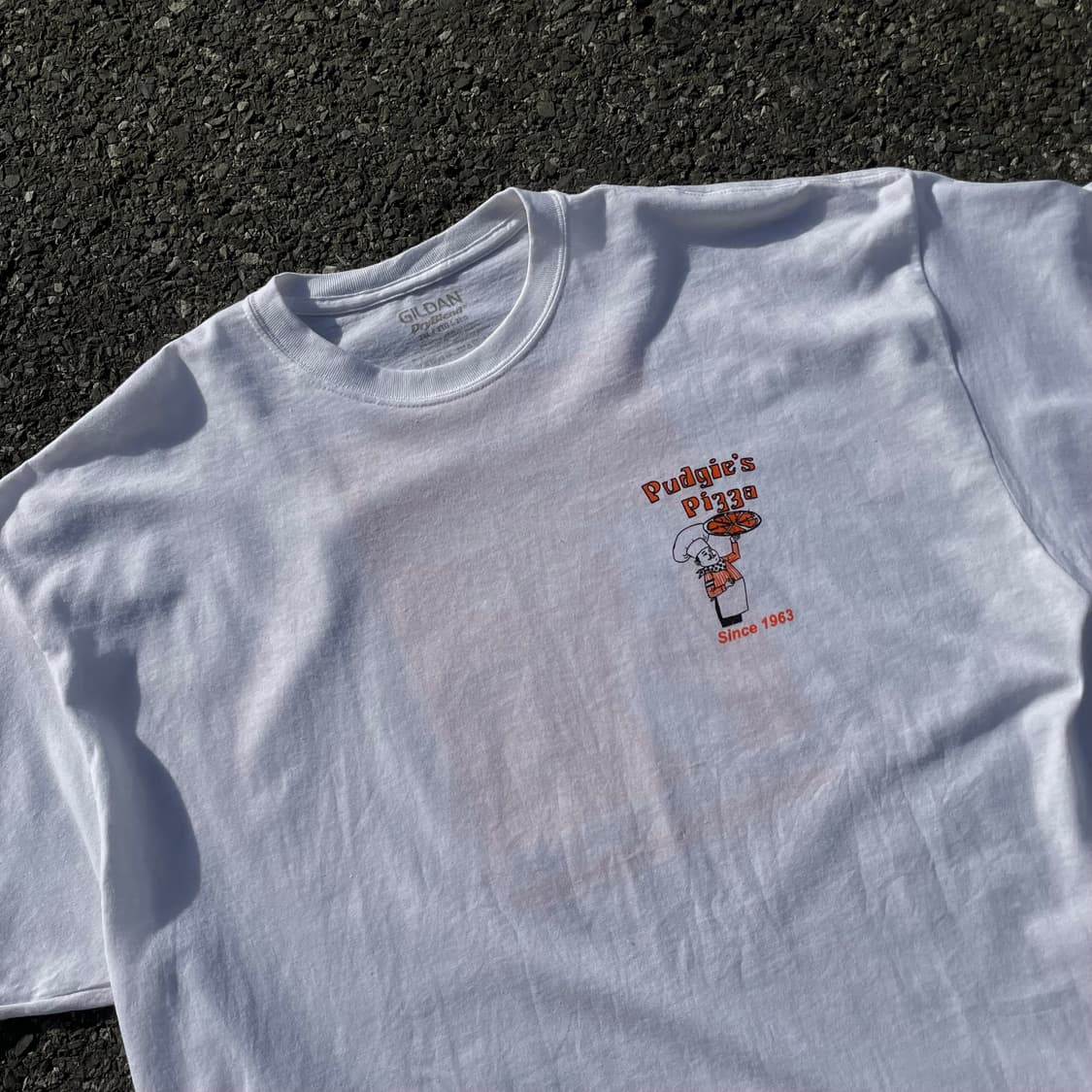 길단 화이트 빈티지 미국 프린팅 흰 반팔 티셔츠 상품이미지4