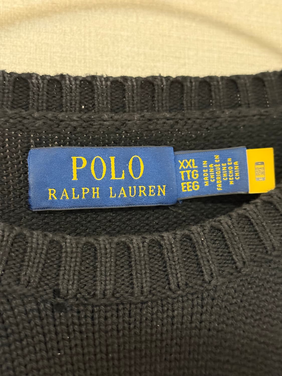 (23FW 정품) 폴로 코튼 니트 블랙 XXL 상품이미지2