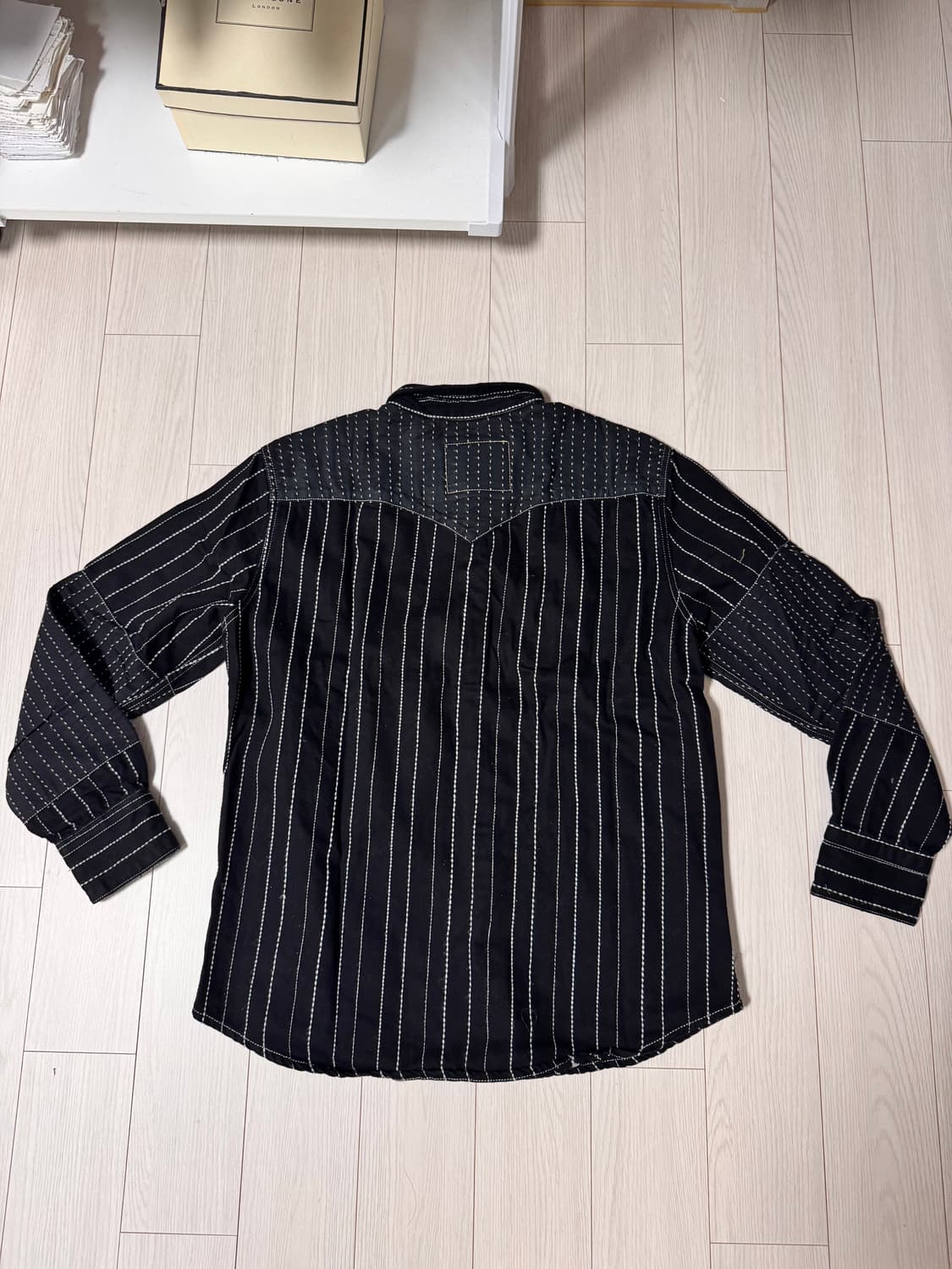 데님 티어스 피스 패치워크 웨스턴 셔츠 L사이즈 상품이미지2