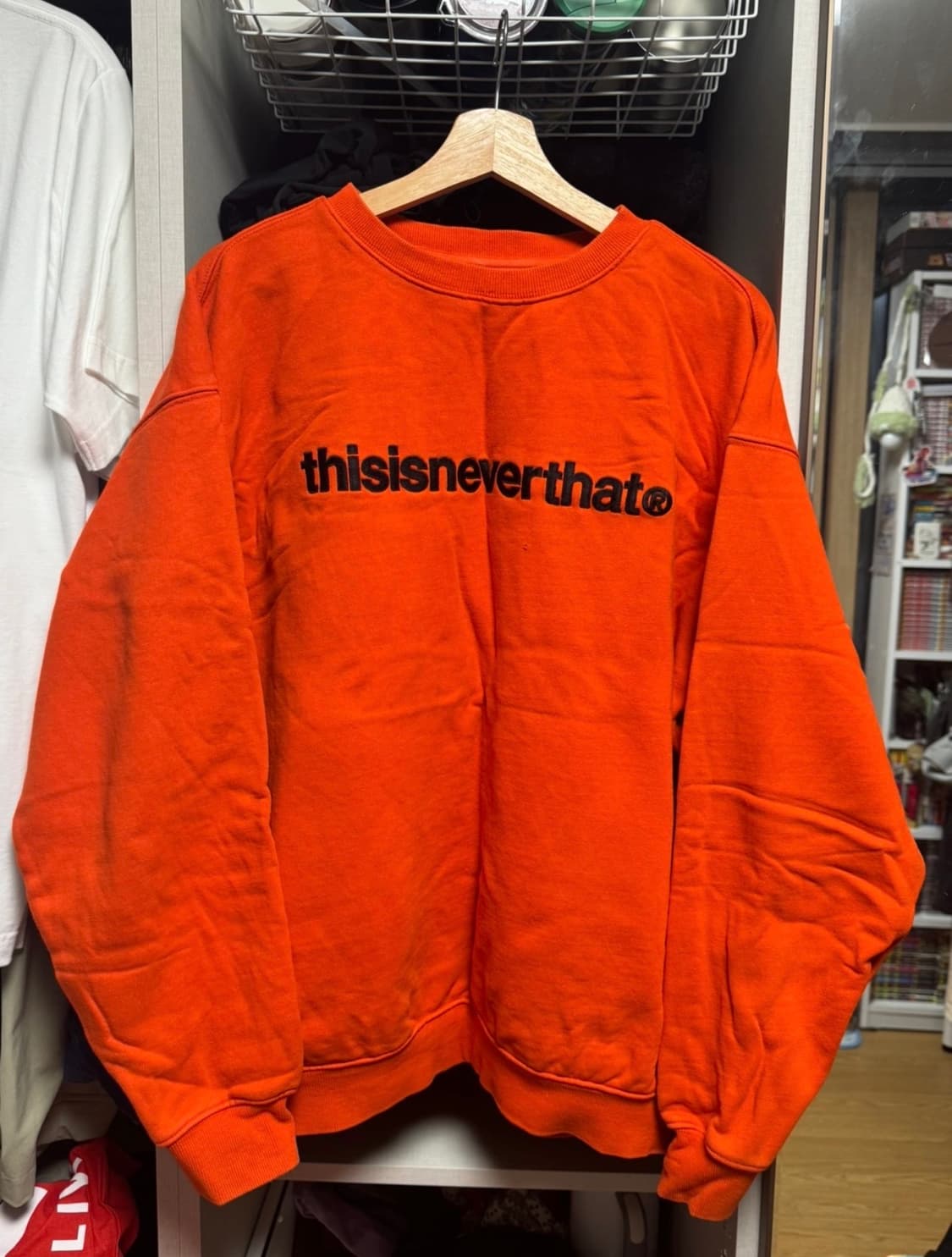 디네댓 오렌지 맨투맨 주황 디스이즈네버댓 후드 빈티지 형광 상품이미지1