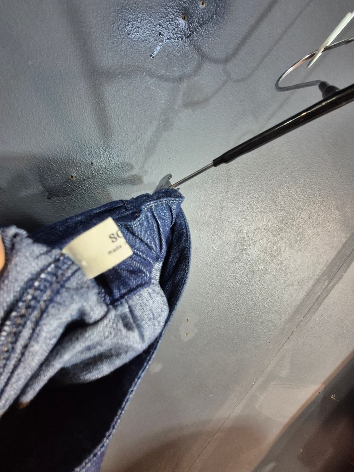 데님 롱 스커트 허리고무밴드 단면 36 77 88사이즈 상품이미지7