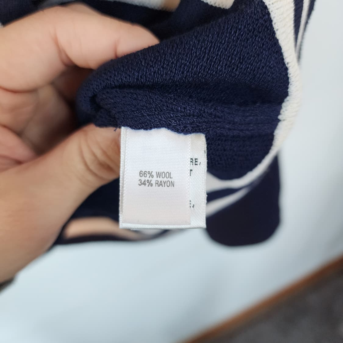 센죤 니트 집업 가디건 네이비 화이트 배색 상품이미지5