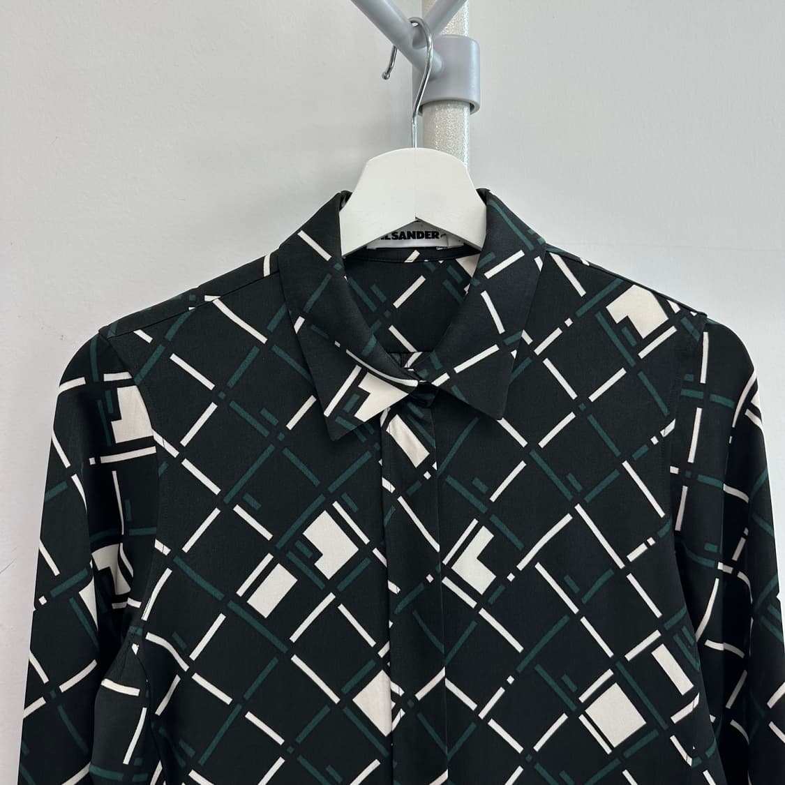 질샌더 지오메트릭 실크 셔츠 블라우스 상품이미지2