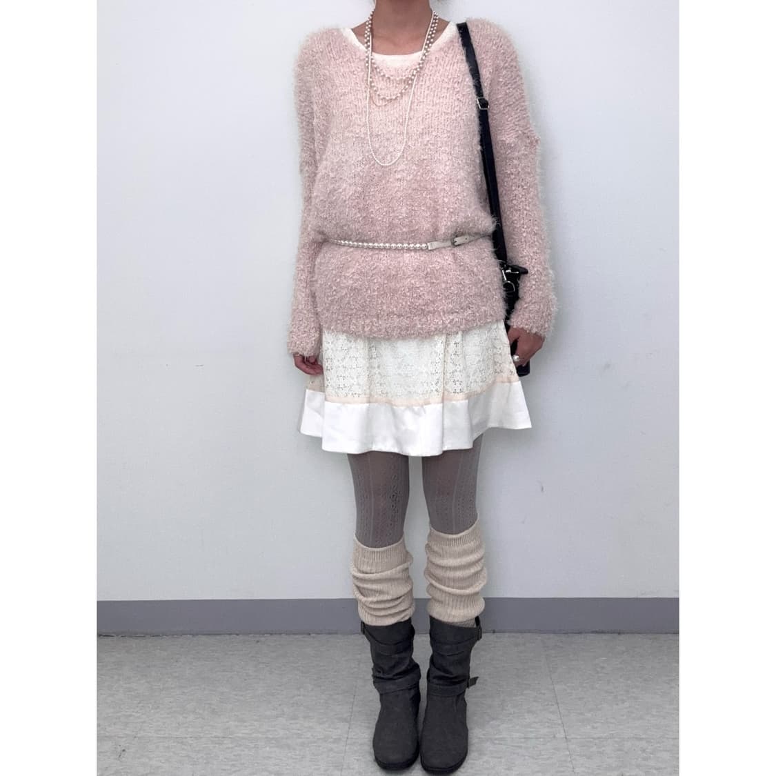 빈티지 핑크 퍼 니트 상품이미지2
