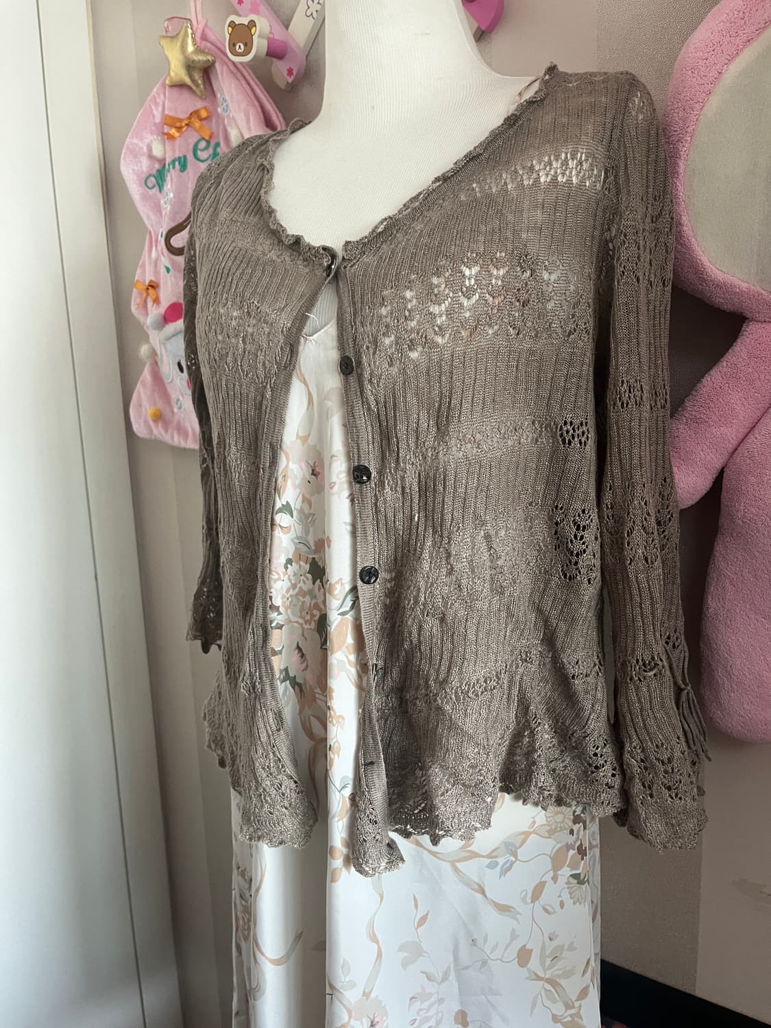 빈티지캘빈클라인슬립원피스가디건코디세트벨벳오리엔탈페어리 상품이미지2