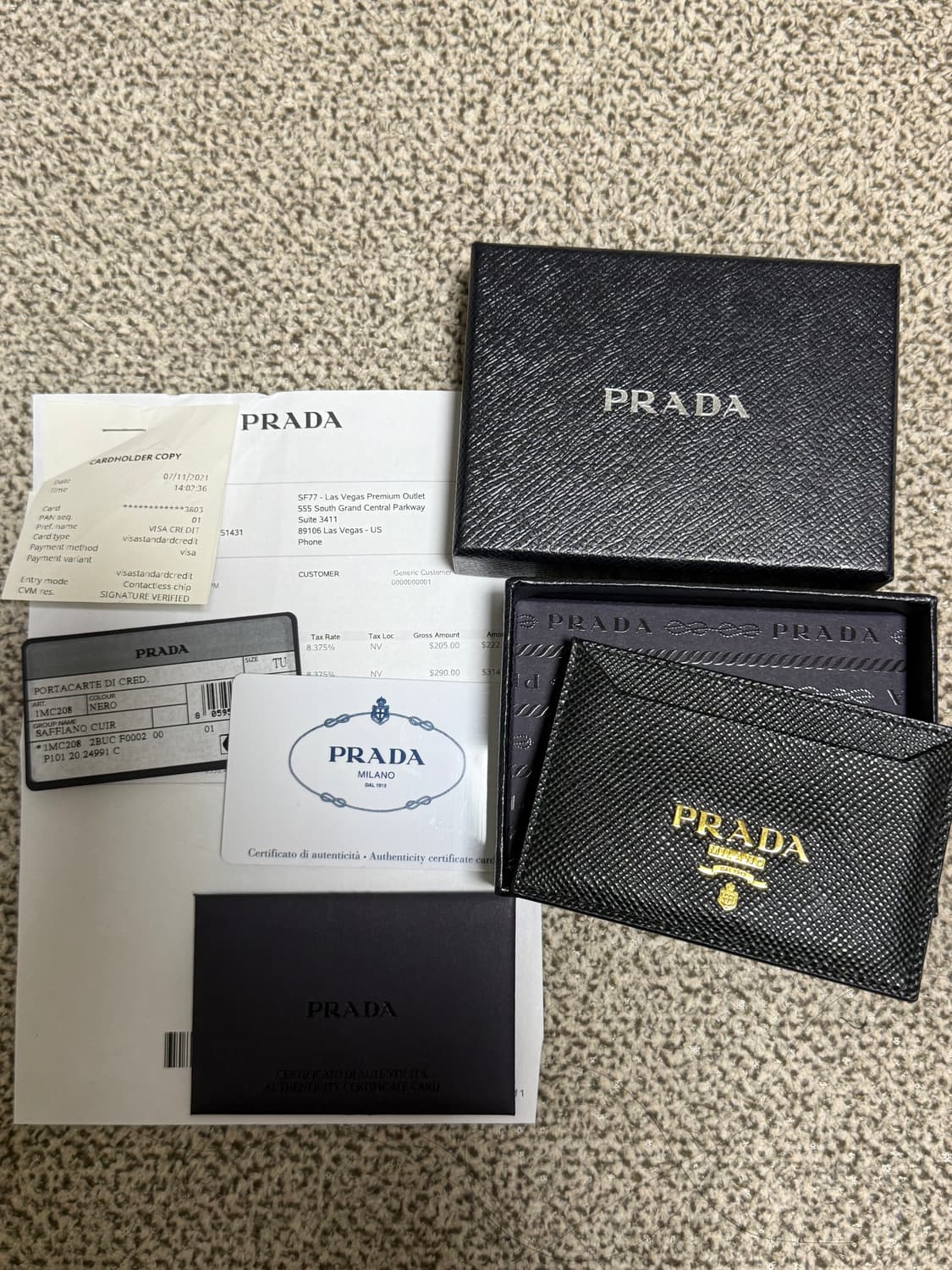프라다 카드지갑 블랙 상품이미지1