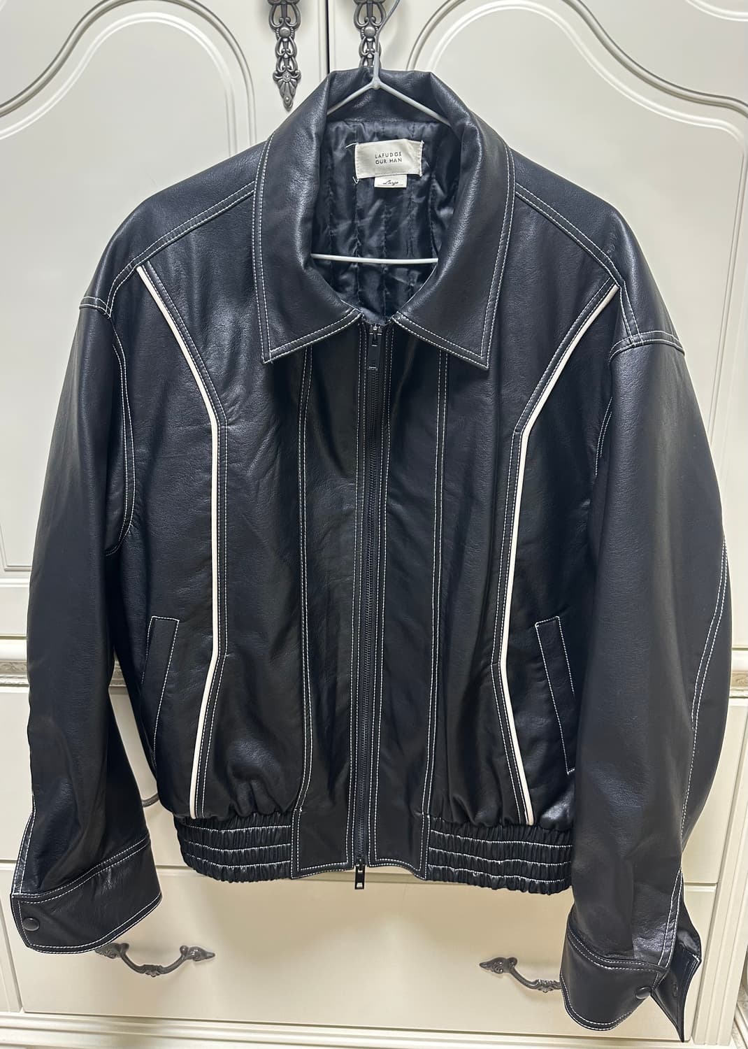 라퍼지스토어 파이핑 레더자켓 가죽점퍼 상품이미지1