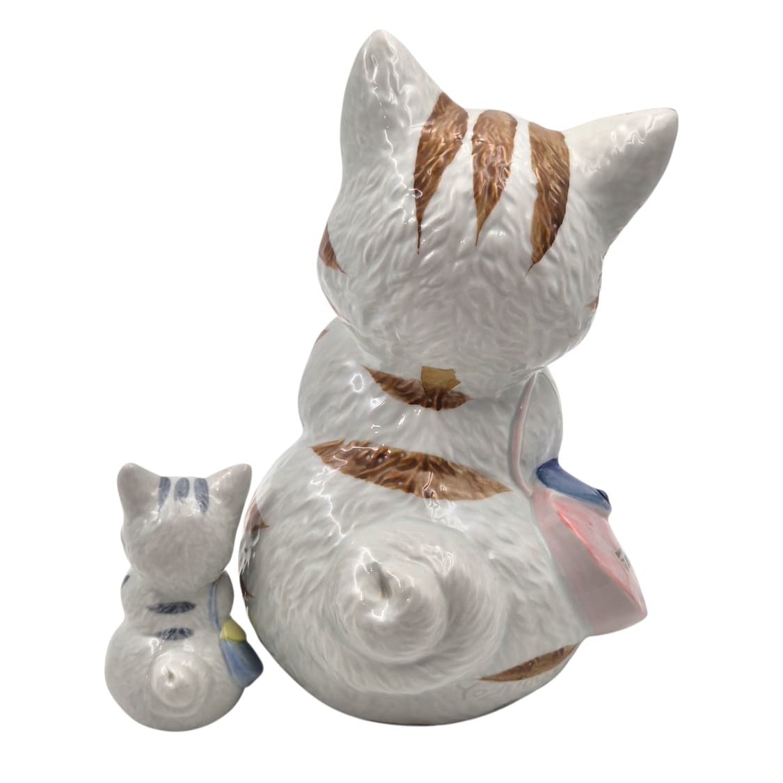 80s 미노야키 포셀린 기도 고양이 빅 피겨린 세트 상품이미지3