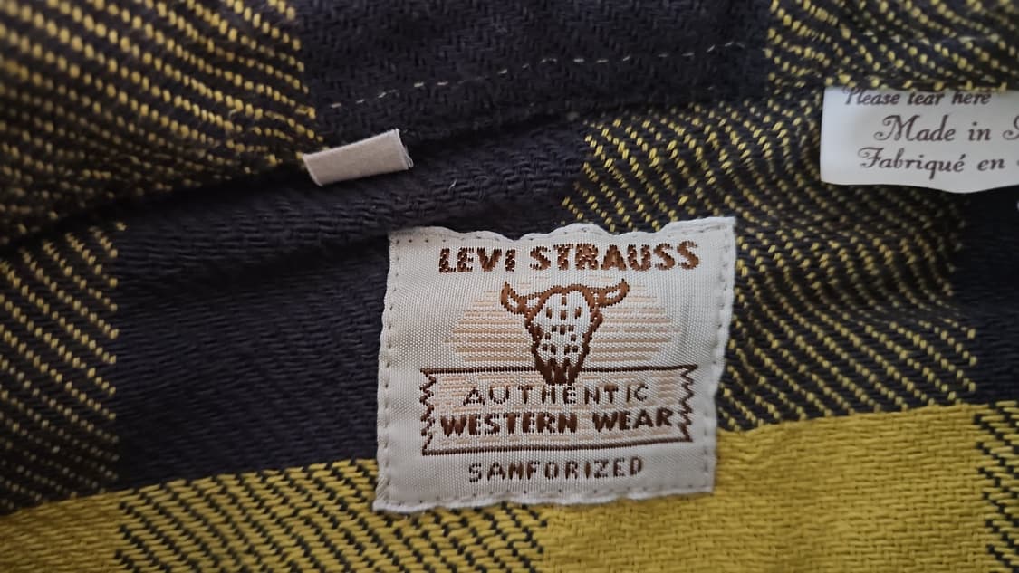 리바이스 LVC 1950's 숏혼 체크 셔츠 옐로우 S 상품이미지6