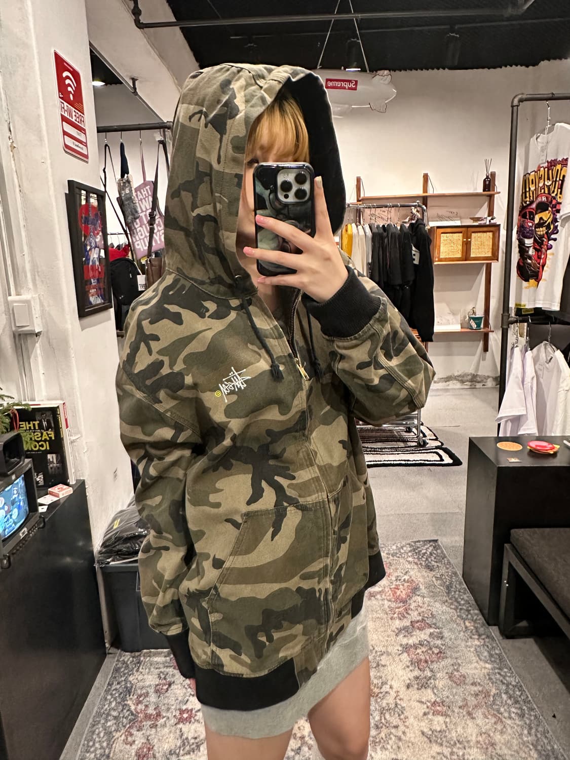 스투시 STUSSY Camo Canvas Zip Hoodie 상품이미지4