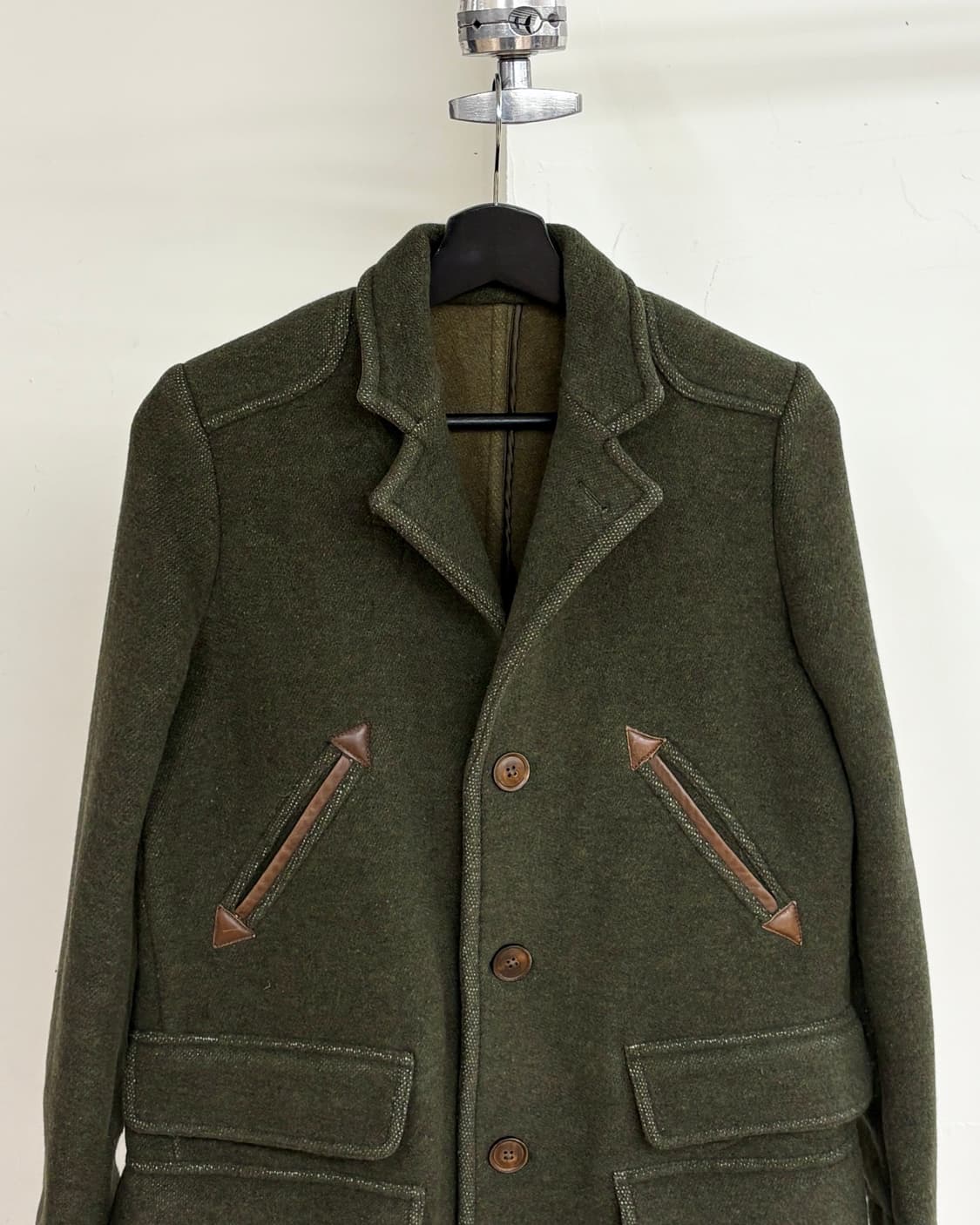 랄프로렌 카키 울 나일론 싱글 코트 상품이미지2