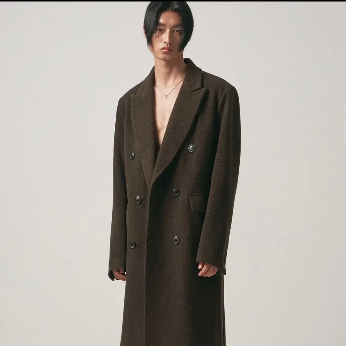 [48] 노이어 브라운 더블 브레스티드 코트 상품이미지1