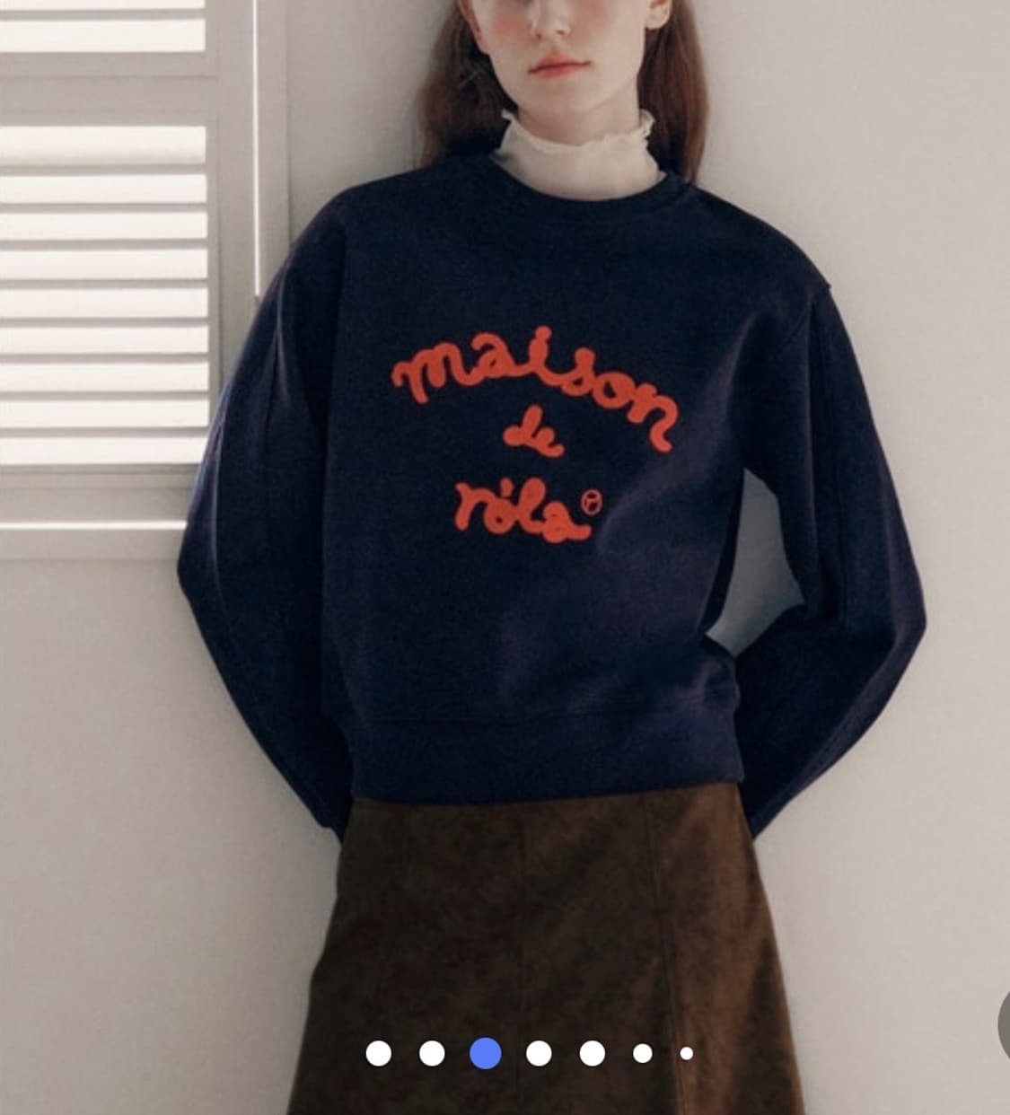 [Free]로라로라 크롭 스펠아웃 맨투맨/네이비레드 상품이미지2