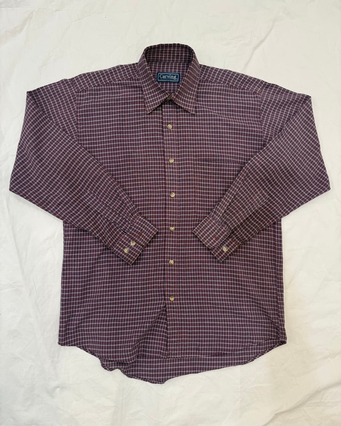 버건디 체크 셔츠 상품이미지2