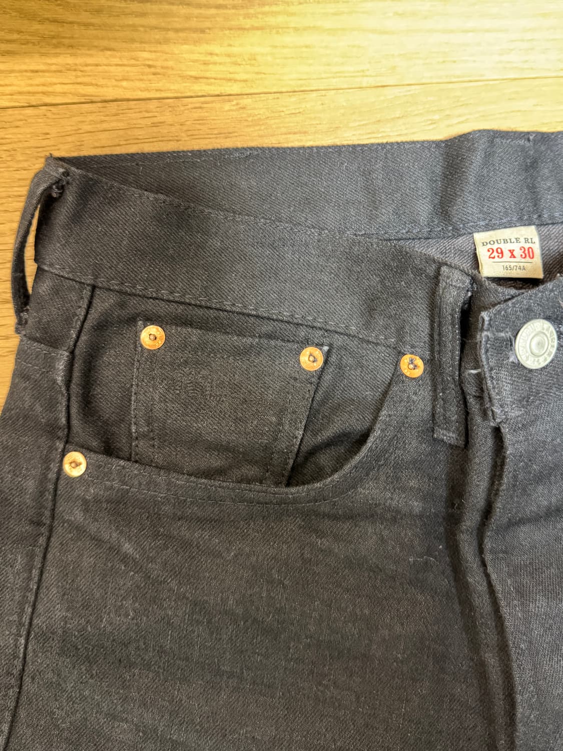 [29X30] 더블알엘 빈티지파이브포켓 블랙진 상품이미지4