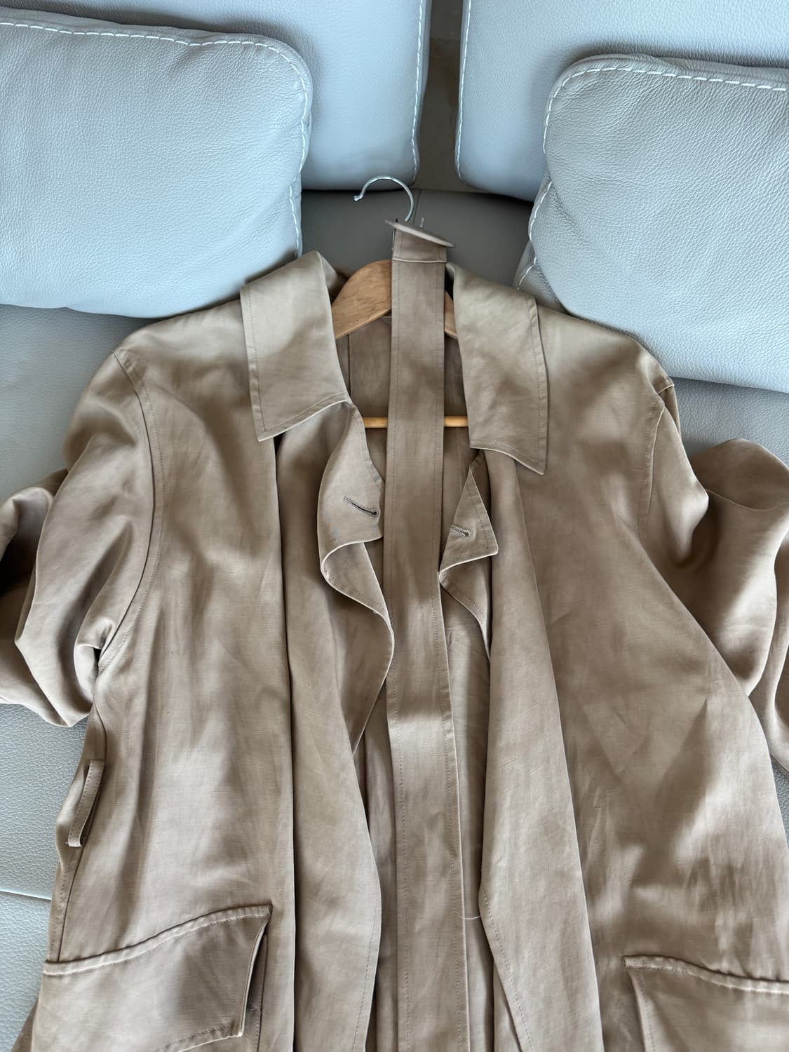 질샌더 JIL SANDER 오버핏 트렌치 코트 38 진베이지 상품이미지4