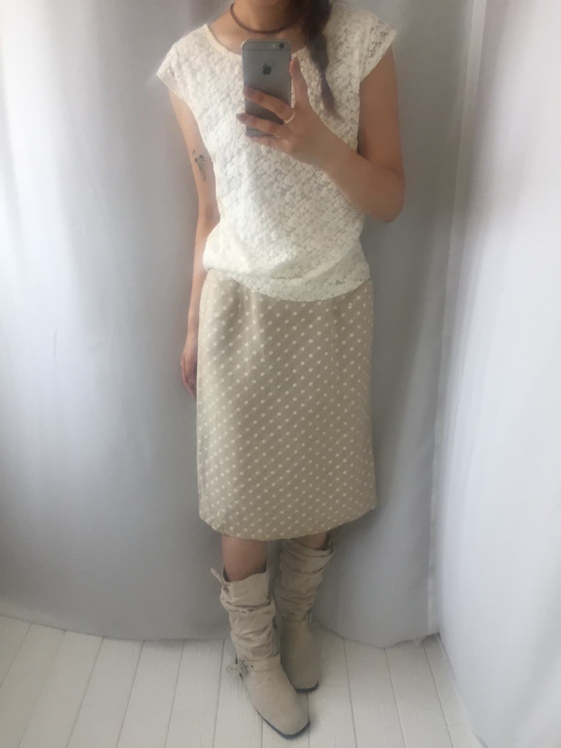 637. white lace short-sleeve T-shirt  상품이미지5