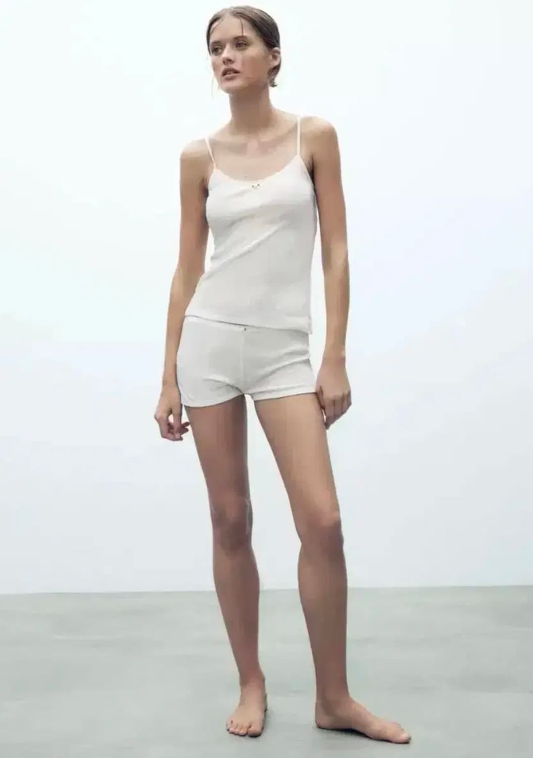 ZARA 자라 포인텔 탱크 탑, 자라 아일렛 나시, 자라 슬리브리스 상품이미지6