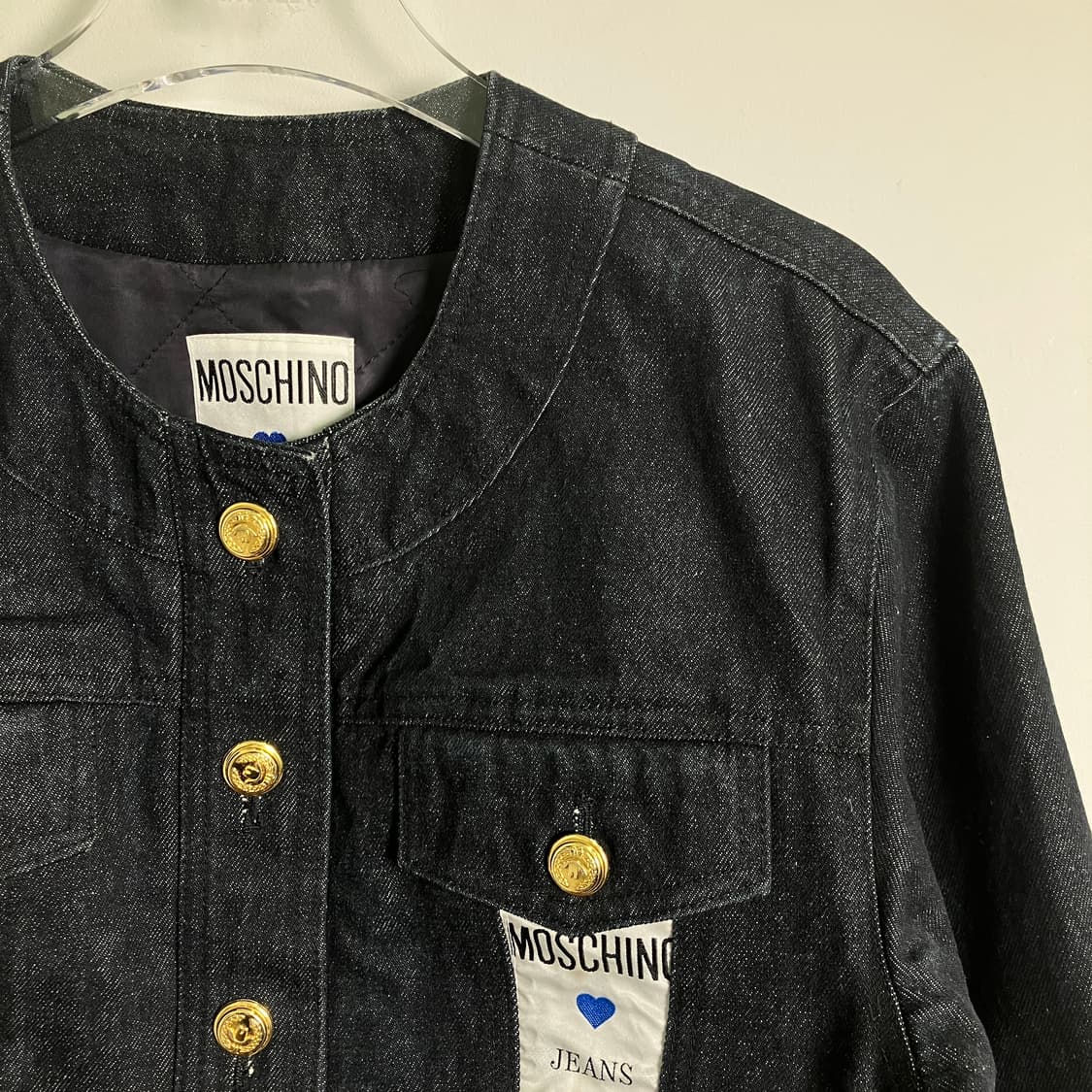 MOSCHINO 모스키노 블랙 데님 크롭 자켓  상품이미지4