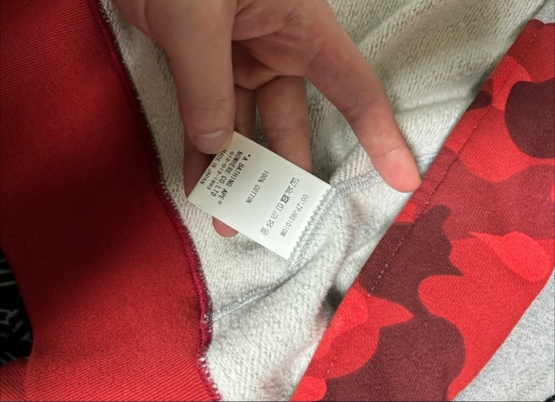 L] 100%정품 베이프 샤크풀 후드집업 레드 급처 상품이미지6