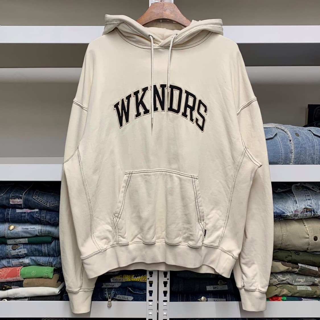 [L] 위켄더스 스티치 스펠아웃 후디 상품이미지2
