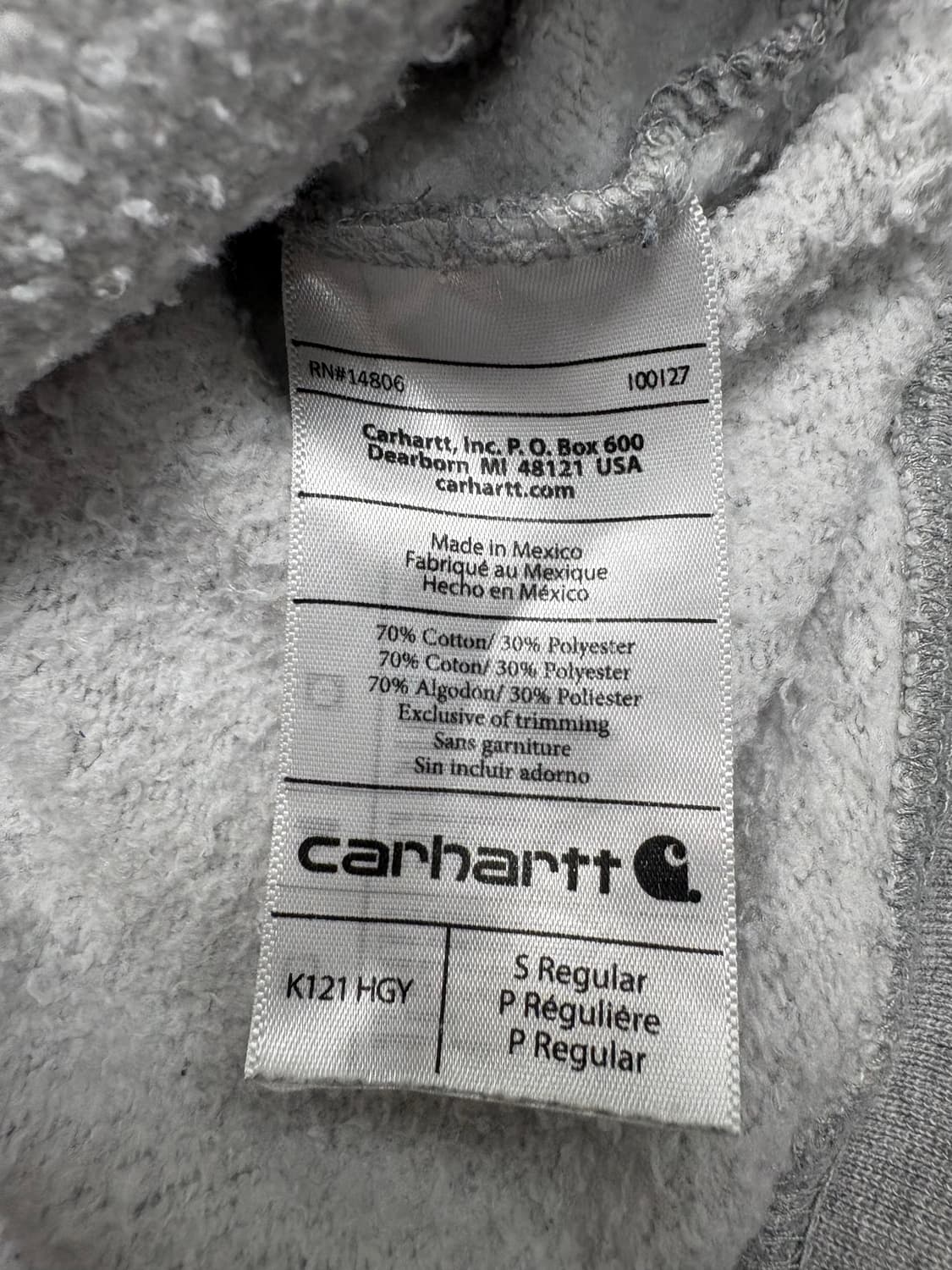 칼하트 오리지널핏 후드티 그레이 상품이미지7