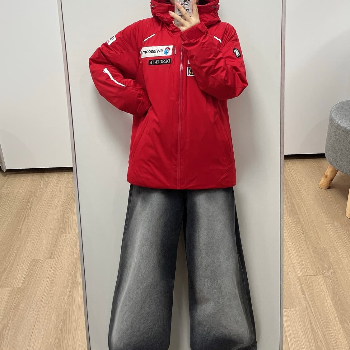 데상트 아우디 스위스 스키팀 헤비 덕다운 패딩 점퍼 상품이미지1