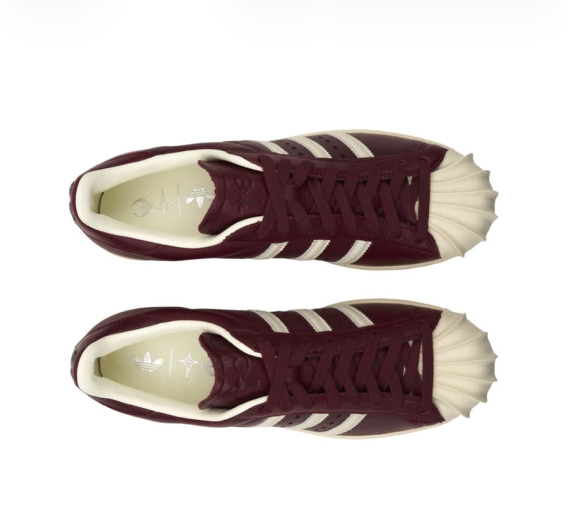 아디다스 x 떠그 클럽 슈퍼스타 빈티지 컬리지에이트 버건디 크림 화이트 상품이미지2