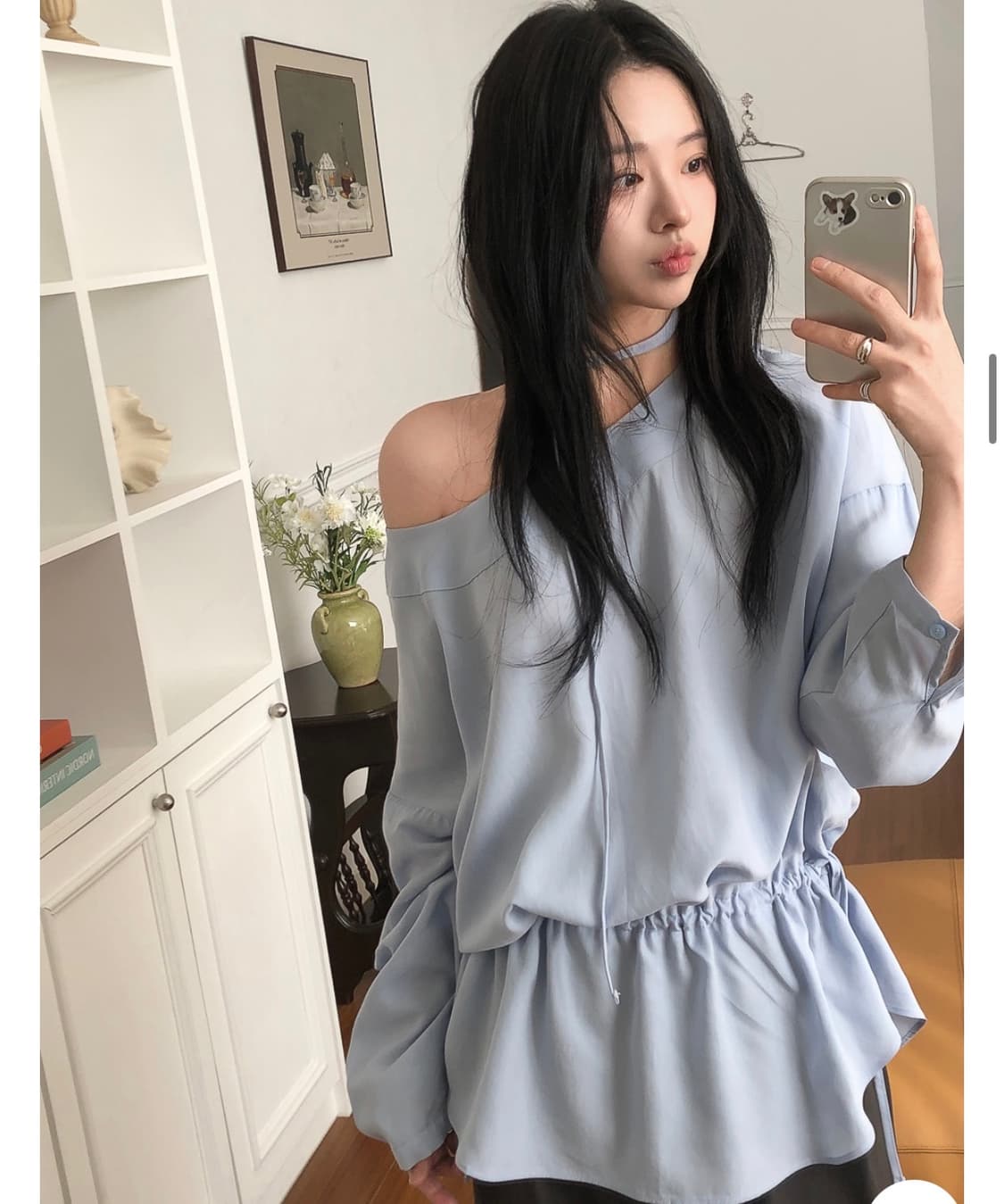 오프숄더 스트링 블라우스 상품이미지2