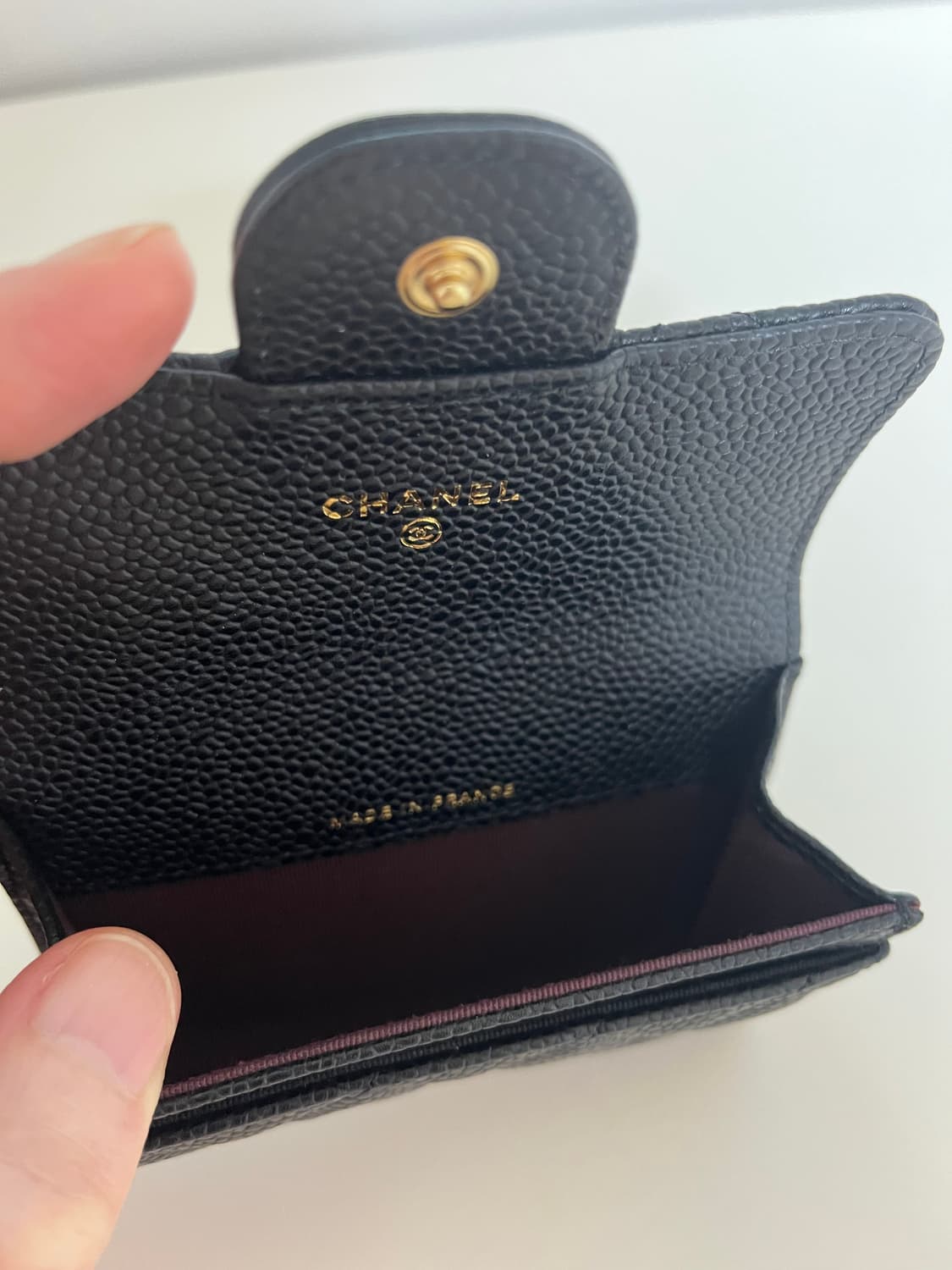 샤넬 클래식 캐비어 플랩 카드지갑 금장 블랙 풀박스 (백화점판) 상품이미지5