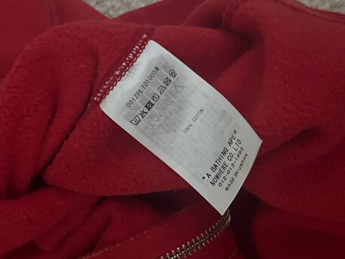 정품 BAPE 베이프 레드 샤크 후드 후드집업 상품이미지5