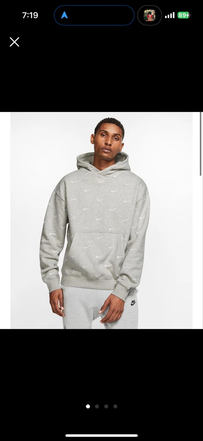 나이키 nrg 스우시 로고 후드 그레이 헤더 상품이미지1