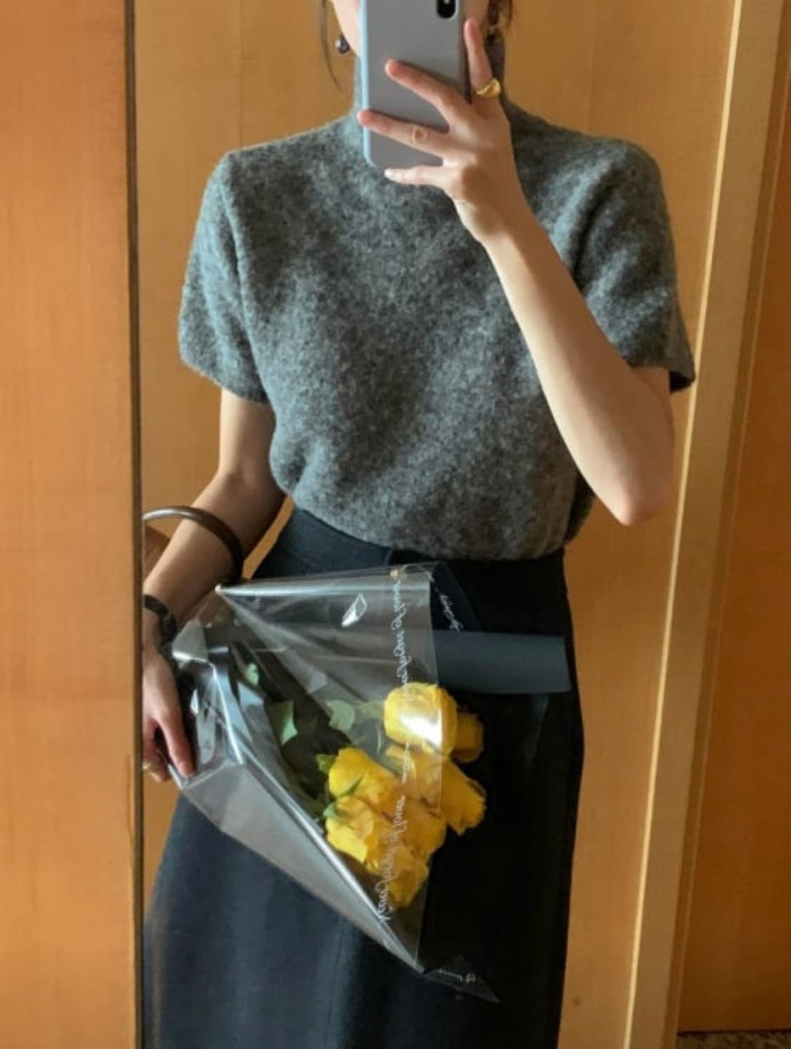 시그니처 파이 가디건 세트 반팔 목폴라 랩가디건 상품이미지3