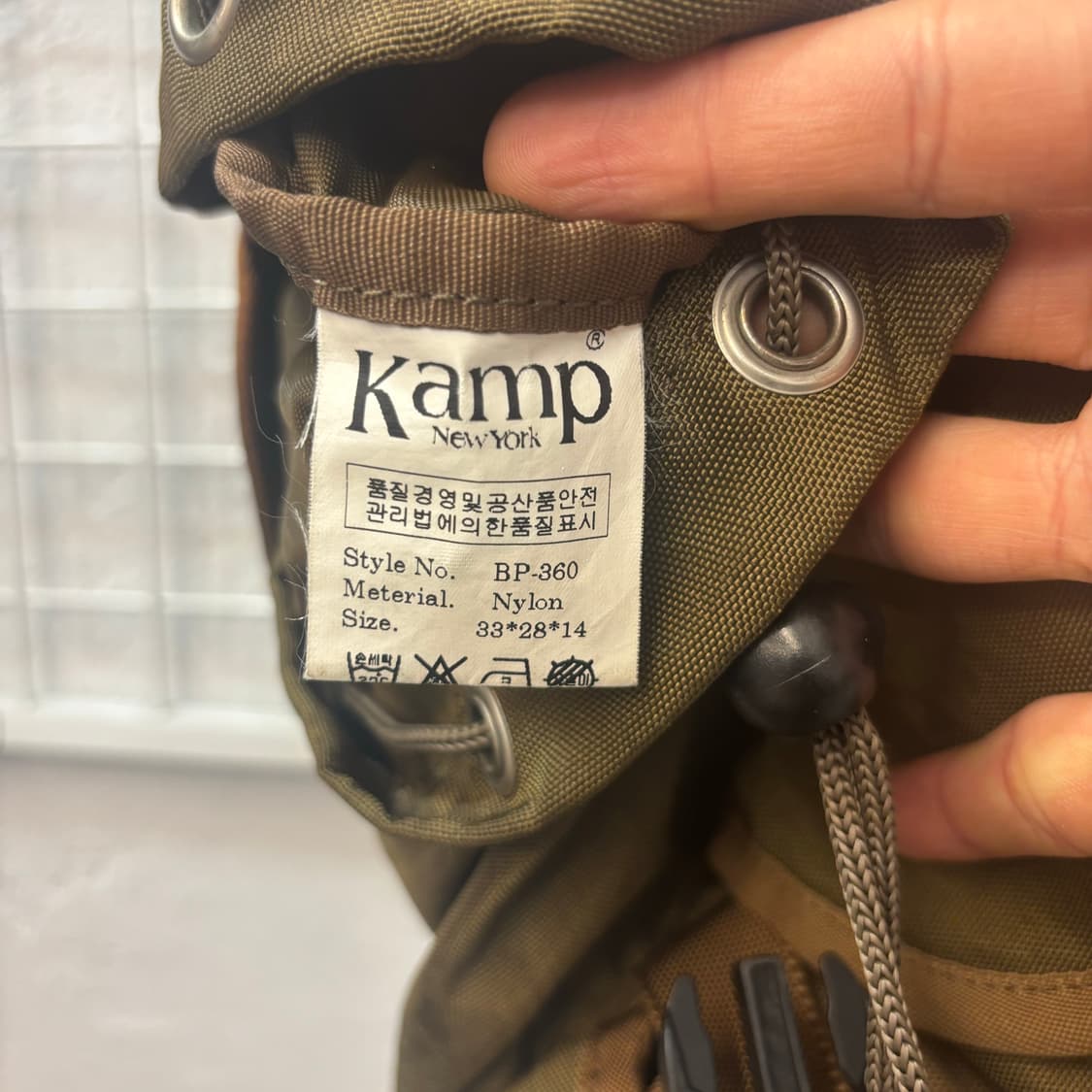 Kamp 캠프 뉴욕 빈티지 카키 백팩 OS 상품이미지9